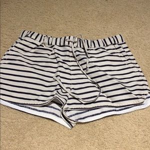 j crew black and white stripped summer shorts